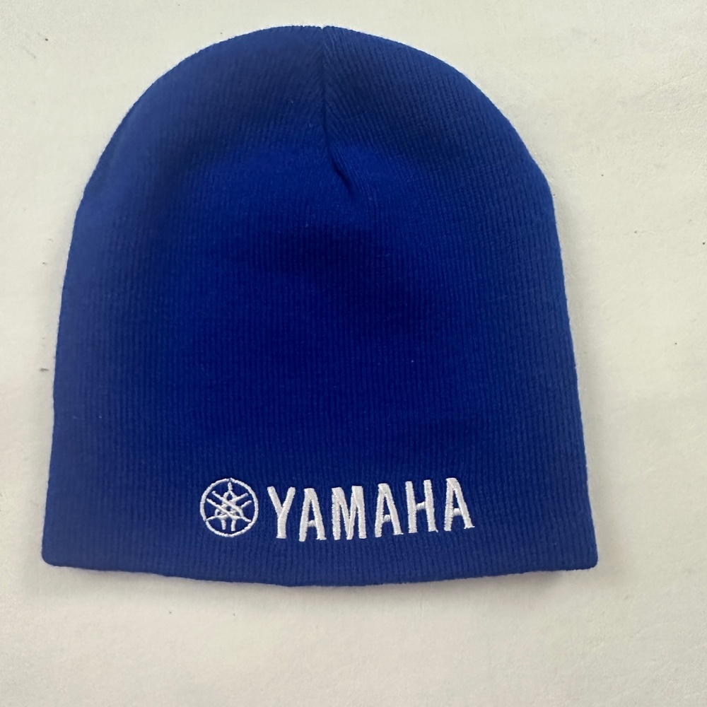 New Yamaha Logo Knit Beanie Hat Blue One Size